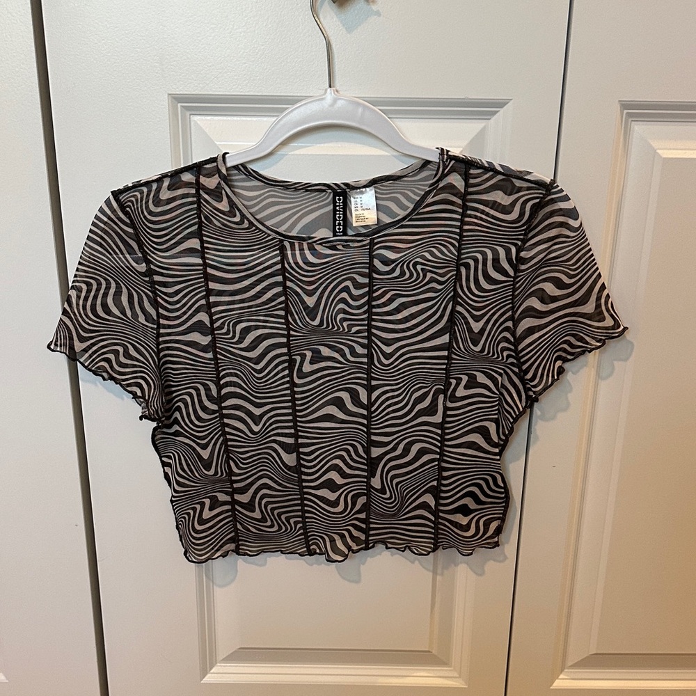 Black and White Zebra Print Crop Top
